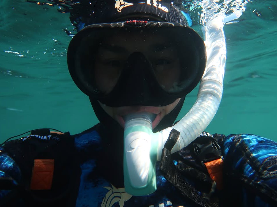 Freediving Instructor Tyla snorkeling along Wellington's South Coast