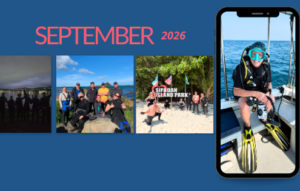 Newsletter header showing some of our club divers